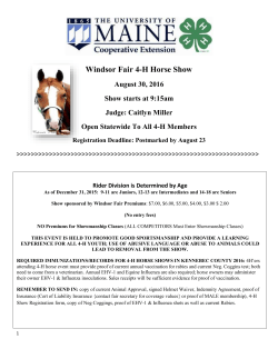 2016 Windsor 4-H Horse Show Packet