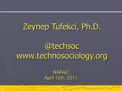 Zeynep Tufekci - Technosociology