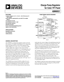 ADM8832 Charge Pump Regulator for Color TFT Panel Data Sheet