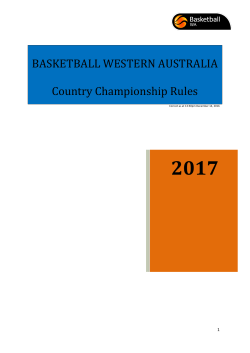 BASKETBALL WESTERN AUSTRALIA Country Championship Rules