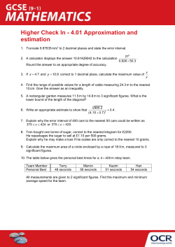 4.01 Approximation and estimation