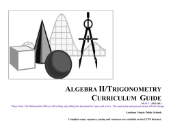 Algebra II/Trigonometry SemesterOverview