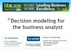 Decision Modeling 2016 - Building Business Capability
