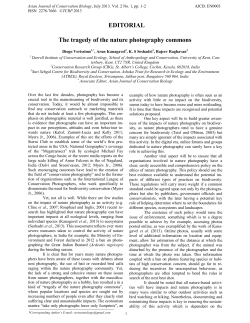 EDITORIAL The tragedy of the nature photography commons