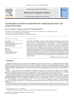 Theoretical Computer Science A prolongation&ndash;projection algorithm