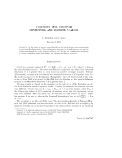 K-DISTANCE SETS, FALCONER CONJECTURE, AND DISCRETE