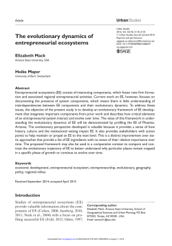 The evolutionary dynamics of entrepreneurial ecosystems