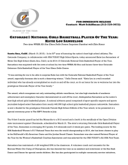 gatorade&reg; national girls basketball player of the year