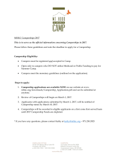 MHKC Camperships 2017 This is to serve as the official information