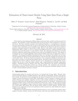 Estimation of Choice-based Models Using Sales Data From a Single