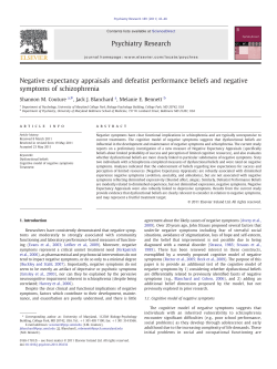 Negative expectancy appraisals and defeatist performance beliefs
