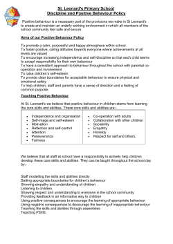 St. Leonard`s Primary School Discipline and Positive Behaviour Policy