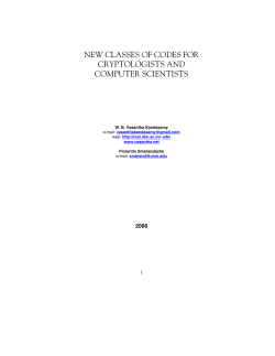 new classes of codes for cryptologists and computer scientists