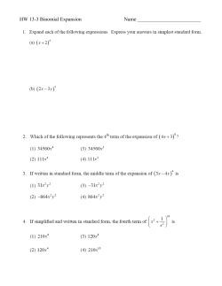 Binomial Expansion Theorem