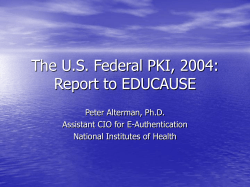 Current Status of US Federal PKI
