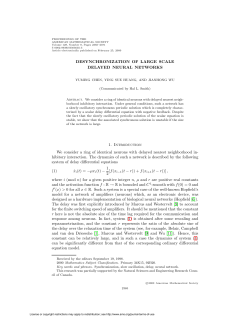DESYNCHRONIZATION OF LARGE SCALE DELAYED NEURAL