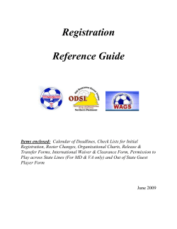 Registration - Old Dominion Soccer League