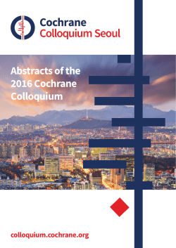 Colloquium Seoul - Cochrane Library