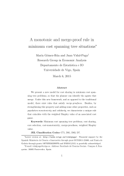 A monotonic and merge-proofness rule in minimum cost spanning