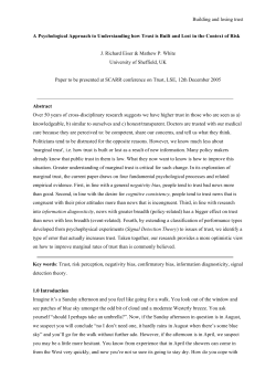 A Psychological Approach to Understanding how