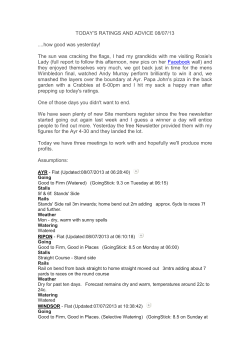 TODAY`S RATINGS AND ADVICE 08/07/13 ....how good was