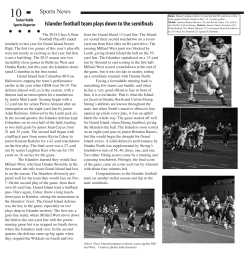 Sports News Islander football team plays down to the semifinals