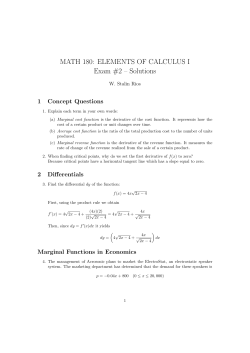 MATH 180: ELEMENTS OF CALCULUS I Exam #2 &ndash; Solutions