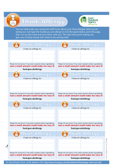 Think Allergy: allergy chef cards