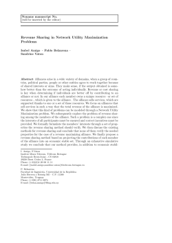 Revenue Sharing in Network Utility Maximization Problems