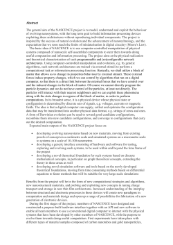 NASCENCE: Nanoscale engineering for novel computation using