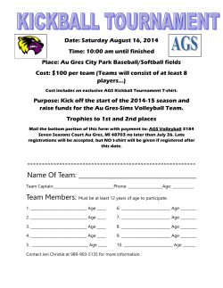 Kickball registration form - Au Gres