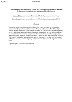 The relationship between network effects, new product pricing