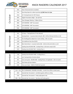 Knox Junior Raiders Calendar - 2017