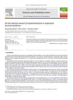 Statistics and Probability Letters On the optimal amount of