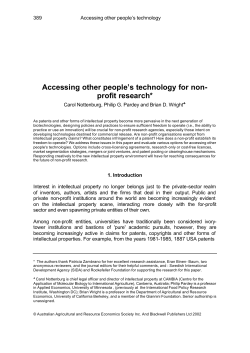 Accessing other people`s technology for non- profit