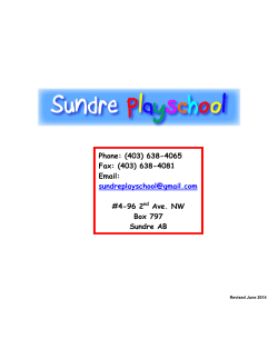 Sundre Playschool is a pre-school program for three and four year