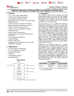 TPS6514x Triple Output LCD Supply With