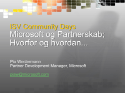 ISV Community Days Microsoft og Partnerskab