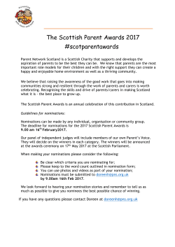 Scottish Parent Awards Criteria