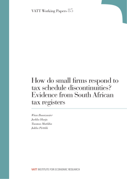 How do small firms respond to tax schedule discontinuities