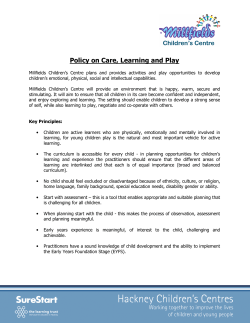 Policy on Care, Learning and Play
