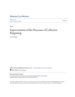 Improvements of the Processes of Collective Bargaining