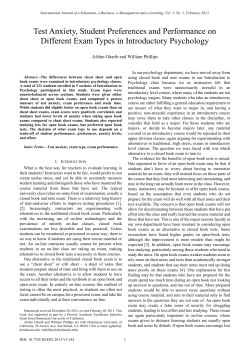 Test Anxiety, Student Preferences and Performance on Different