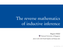 The reverse mathematics of inductive inference - Joint
