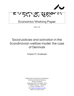 Economics Working Paper Social policies and activation in the