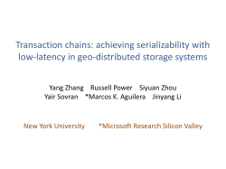 Transaction Chains Achieving serializability with low