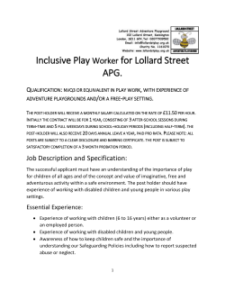 The successful applicant must have an understanding