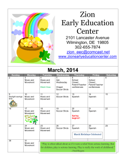March, 2014 - Zion Early Education Center
