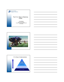 The 5 C`s: Steps to Maximize Profits
