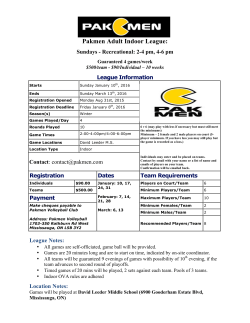 Pakmen Adult Indoor League